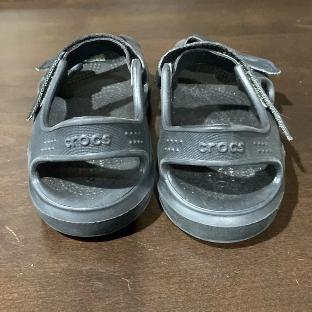 Crocs Swiftwater Jr Black Sandals Size 1